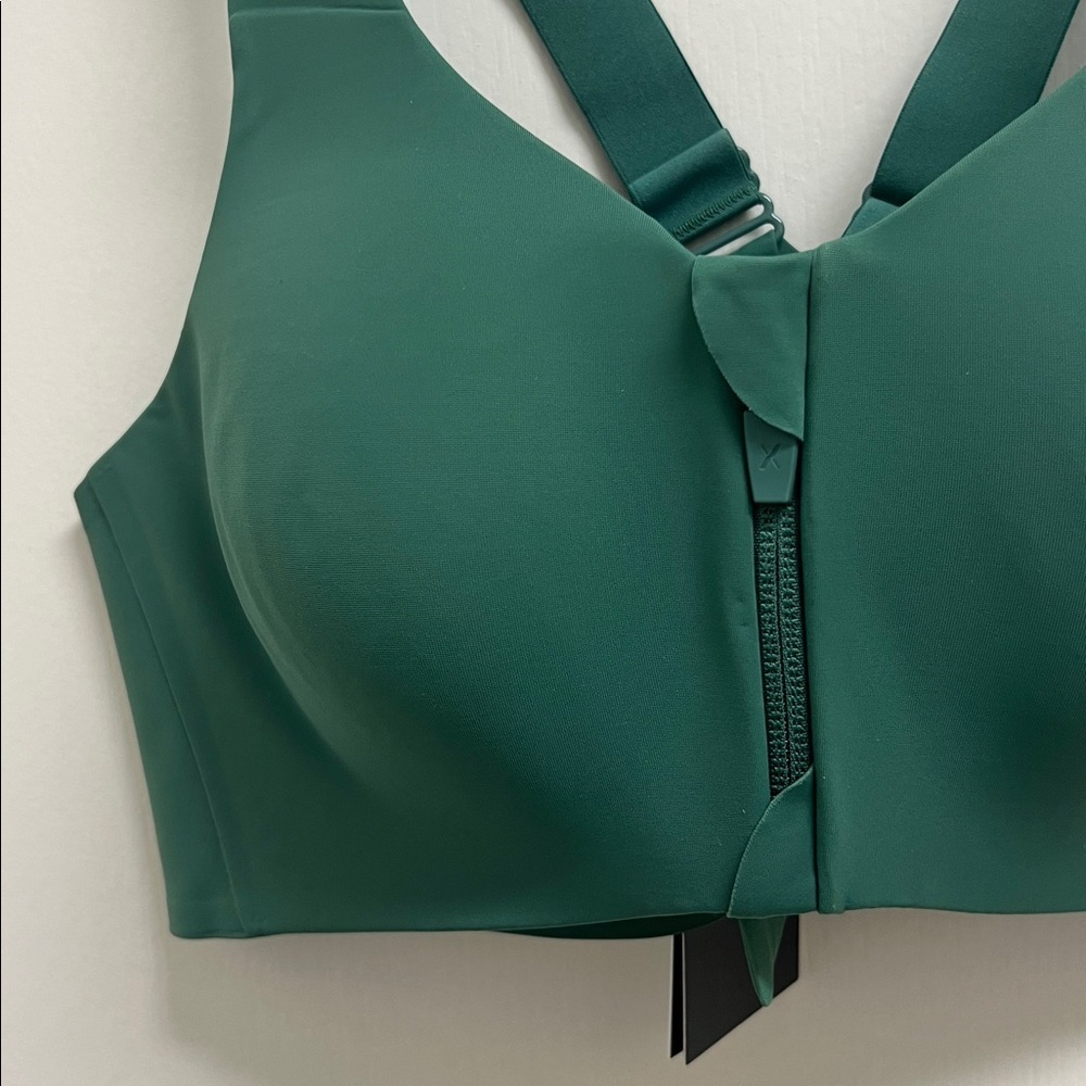 NWT Knix Catalyst Front Zip Sports Bra | Size 2 Green - Picture 8 of 11